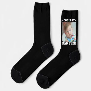 Eerste Vaderdag Koelste Papa Ooit Baby Foto Koel Sokken