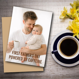 Eerste Vaderdag koffie humor van ouders Kaart