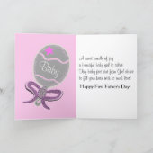 Eerste Vaderdag met Message Baby Girl Kaart (Binnen)