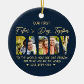 Eerste Vaderdag met Papa – Op maat gemaakte fotoca Keramisch Ornament (Voorkant)