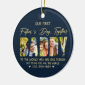 Eerste Vaderdag met Papa – Op maat gemaakte fotoca Keramisch Ornament (Links)