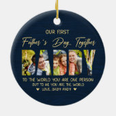 Eerste Vaderdag met Papa – Op maat gemaakte fotoca Keramisch Ornament (Achterkant)