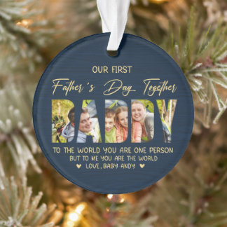 Eerste Vaderdag met Papa – Persoonlijk Fotocadeau Ornament