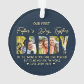 Eerste Vaderdag met Papa – Persoonlijk Fotocadeau Ornament (achterkant)