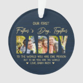Eerste Vaderdag met Papa – Persoonlijk Fotocadeau Ornament (voorkant)
