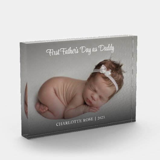 Eerste vaderdag Nieuw pap Baby Foto blok (Links)