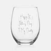 Eerste Vaderdag | Nieuwe naam papa Wijnglas Zonder Voet (Voorkant)