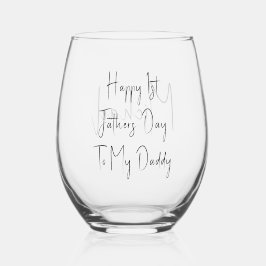 Eerste Vaderdag | Nieuwe naam papa Wijnglas Zonder Voet