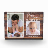 Eerste Vaderdag nieuwe vader 2 Foto Pallet Wood P (Voorkant)