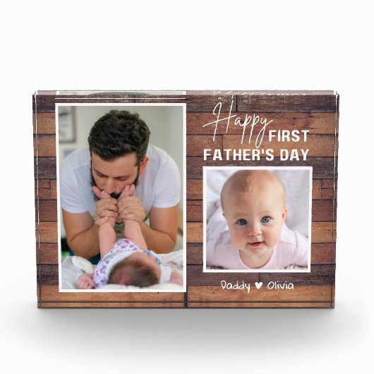 Eerste Vaderdag nieuwe vader 2 Foto Pallet Wood P (Voorkant)