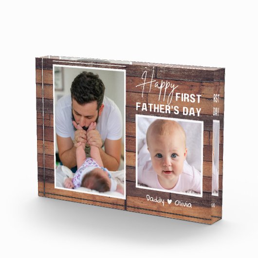 Eerste Vaderdag nieuwe vader 2 Foto Pallet Wood P (Rechts)