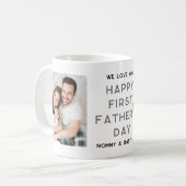 Eerste Vaderdag Nieuwe vader Baby 2 Foto Collage Koffiemok (Voorkant links)