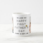 Eerste Vaderdag Nieuwe vader Baby 2 Foto Collage Koffiemok (Center)