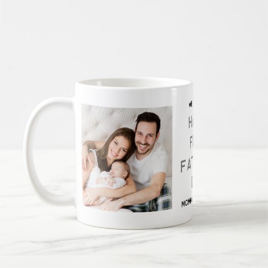 Eerste Vaderdag Nieuwe vader Baby 2 Foto Collage Koffiemok (Links)