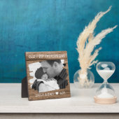 Eerste vaderdag Nieuwe vader Baby Foto Rustic Wood Fotoplaat (Insitu)