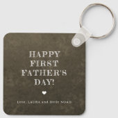 Eerste vaderdag nieuwe vaders foto sleutelhanger (Achterkant)