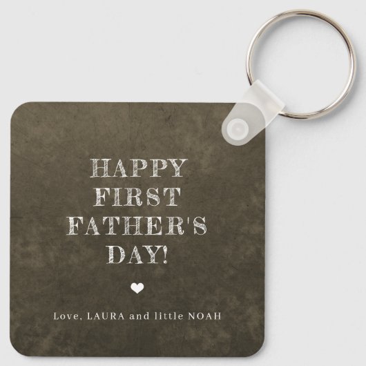 Eerste vaderdag nieuwe vaders foto sleutelhanger (Achterkant)