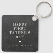 Eerste vaderdag nieuwe vaders foto sleutelhanger (Achterkant)