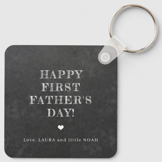 Eerste vaderdag nieuwe vaders foto sleutelhanger (Achterkant)