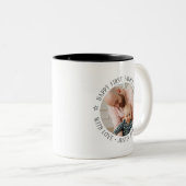 Eerste Vaderdag pa Daughter Son Custom Foto Tweekleurige Koffiemok (Voorkant rechts)