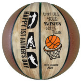 Eerste vaderdag Pap Swish come True Personated Basketbal (Verticaal)