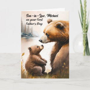Eerste Vaderdag Papa Baby Beer Custom Relations Kaart