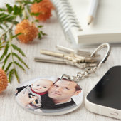 Eerste Vaderdag Papa en ik krijtbord Sleutelhanger (Voorkant Rechts)