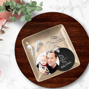 Eerste Vaderdag Papa en ik krijtbord Sleutelhanger