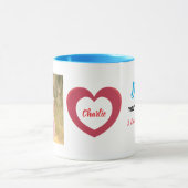 Eerste Vaderdag papa jij bent de beste foto Mok (Midden)