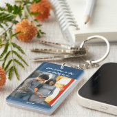 Eerste Vaderdag papa om 2 Foto Sleutelhanger te zi (Voorkant Rechts)