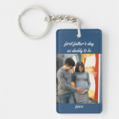 Eerste Vaderdag papa om 2 Foto Sleutelhanger te zi (Voorkant)