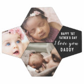 Eerste Vaderdag pappa Baby 3 Foto collage   Voetbal (Enkel)