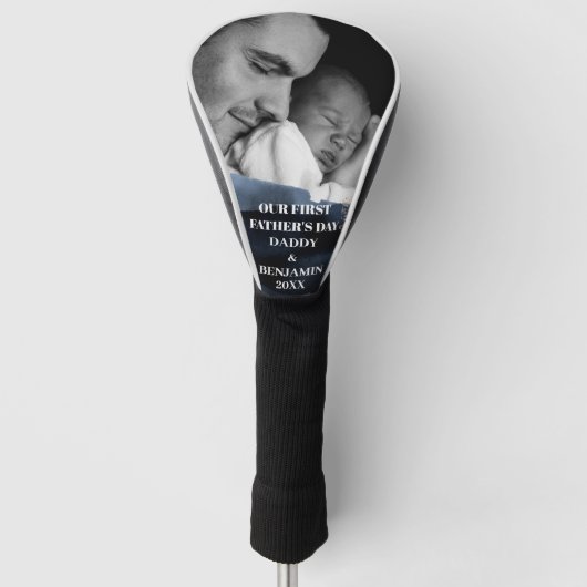 Eerste Vaderdag Personaliseer Foto Golfheadcover (Voorkant)