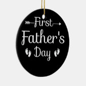 Eerste Vaderdag persoonlijke eerste vaderdag Keramisch Ornament (Rechts)