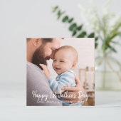 Eerste Vaderdag Photo Heart Patroon Feestdagenkaart (Staand voorkant)