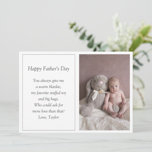 Eerste Vaderdag Photo Holiday Kaart (Staand voorkant)