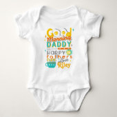 Eerste Vaderdag Retro Baby Shirt w Eggs (Voorkant)