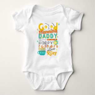 Eerste Vaderdag Retro Baby Shirt w Eggs