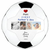 Eerste Vaderdag Rode Hart 4 Foto Collage Voetbal (Voorkant)