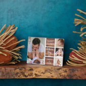 Eerste Vaderdag Rustisch hout 4 Foto collage Fotoplaat (Zijkant)