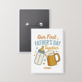 Eerste Vaderdag samen – Bier & Baby Button (Voorkant / Achterkant)