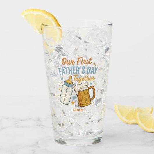 Eerste Vaderdag samen – Bier & Baby Glas (Voorkant ijs)