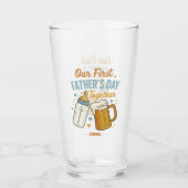 Eerste Vaderdag samen – Bier & Baby Glas (Voorkant)