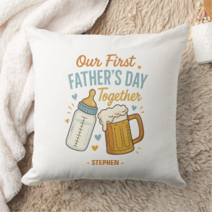 Eerste Vaderdag samen – Bier & Baby Kussen