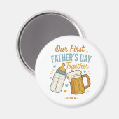 Eerste Vaderdag samen – Bier & Baby Magneet (Voorkant / Achterkant)