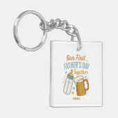 Eerste Vaderdag samen – Bier & Baby Sleutelhanger (Voorkant Links)