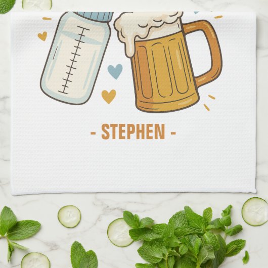 Eerste Vaderdag samen – Bier & Baby Theedoek (Gevouwen)