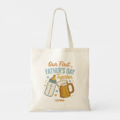Eerste Vaderdag samen – Bier & Baby Tote Bag (Achterkant)