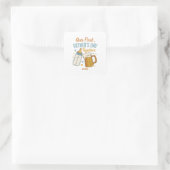 Eerste Vaderdag samen – Bier & Baby Vierkante Sticker (Tas)