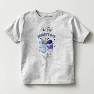 Eerste Vaderdag Samen Bijpassend outfit / Blauw Kinder Shirts